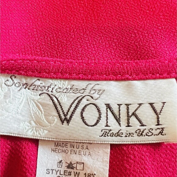 Hot Pink Chiffon Open Front  Kimono Style Coverup Sz XL Embroidered Sleeve Fancy - Picture 5 of 6